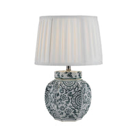 Thumbnail for Padma Table Lamp in Green and White with Shade