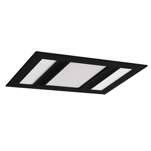 Phoenix 1000w Halogen 3 in 1 Bathroom Heater & High Extraction Exhaust Fan with 2 Tricolour LED Light Panels Black