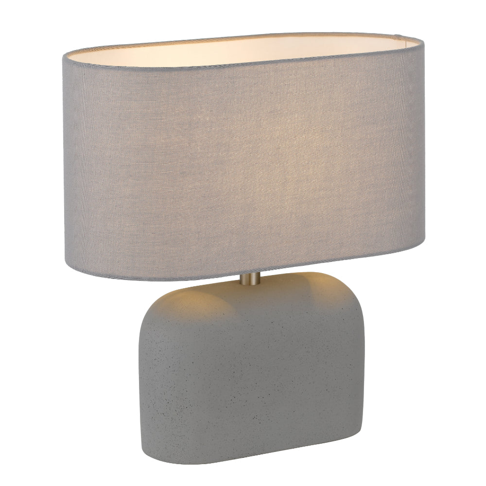Reano White Terrazzo with Ivory or Grey Concrete with Grey Table Lamp