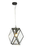 Regan bevelled glass brass pendant weathered bronze
