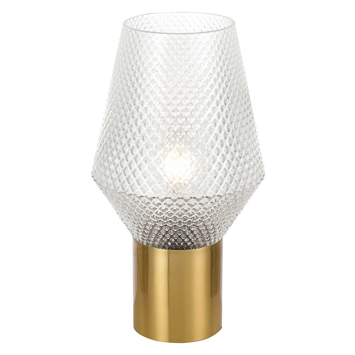 Rene Antique Gold with Clear, Opal or Blue Smoke Glass Table Lamp