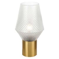 Thumbnail for Rene Antique Gold with Clear, Opal or Blue Smoke Glass Table Lamp
