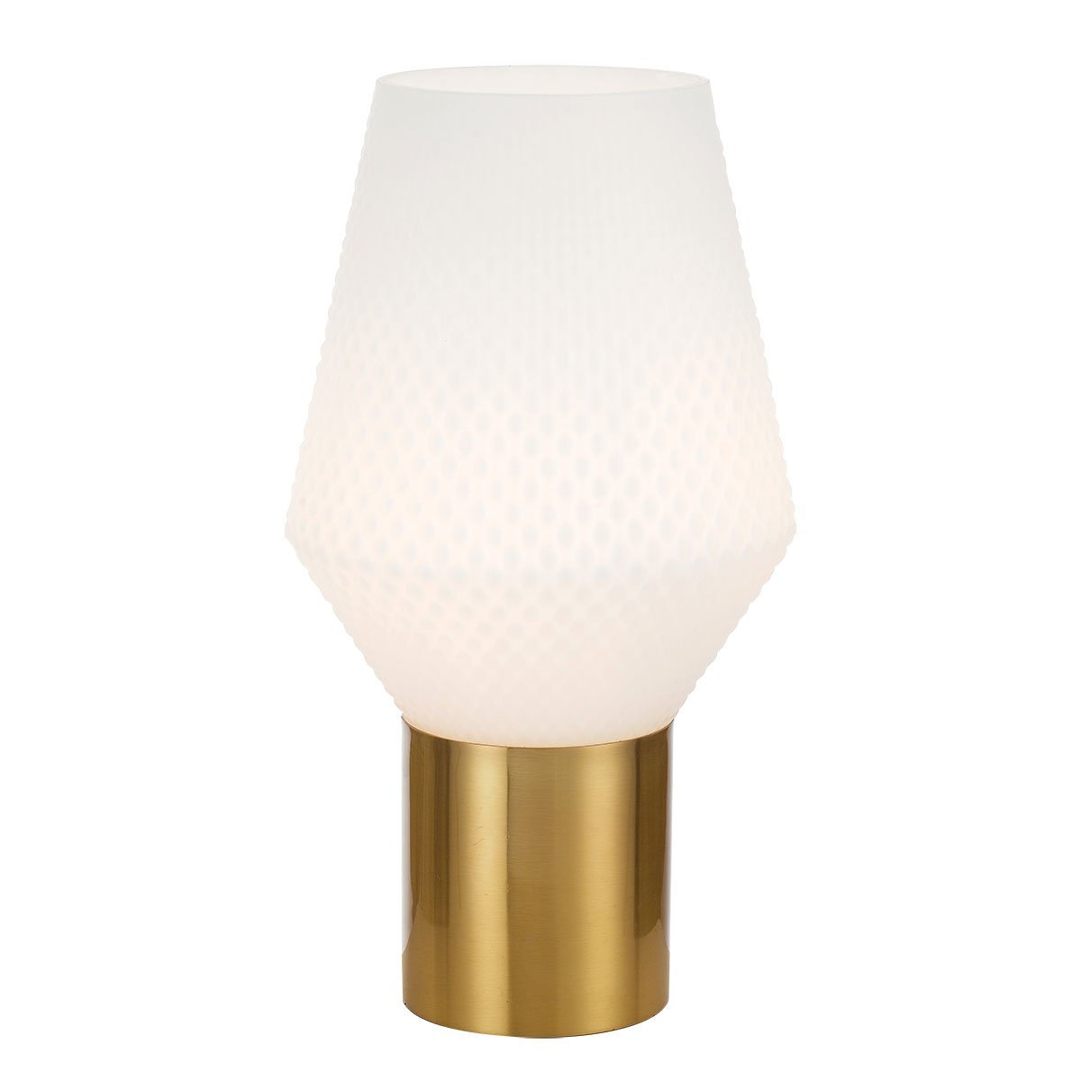 Rene Table Lamp in Antique Gold with Matt Opal Glass Shade