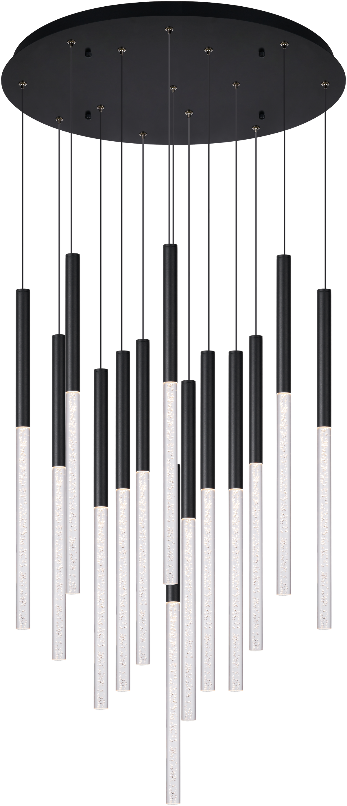 Rhea Black 100W 14 Light CCT Pencil Drop LED Pendant