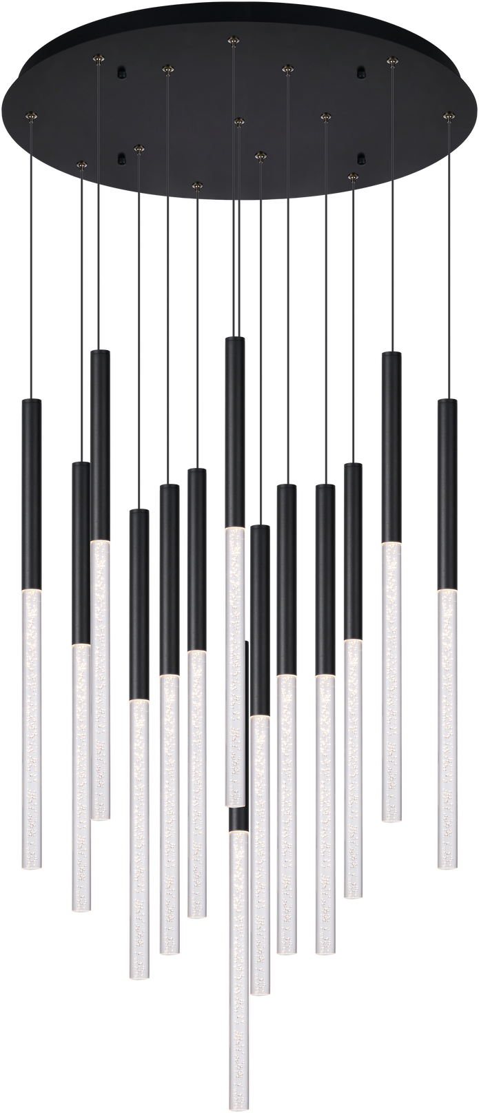 Rhea Black 100W 14 Light CCT Pencil Drop LED Pendant