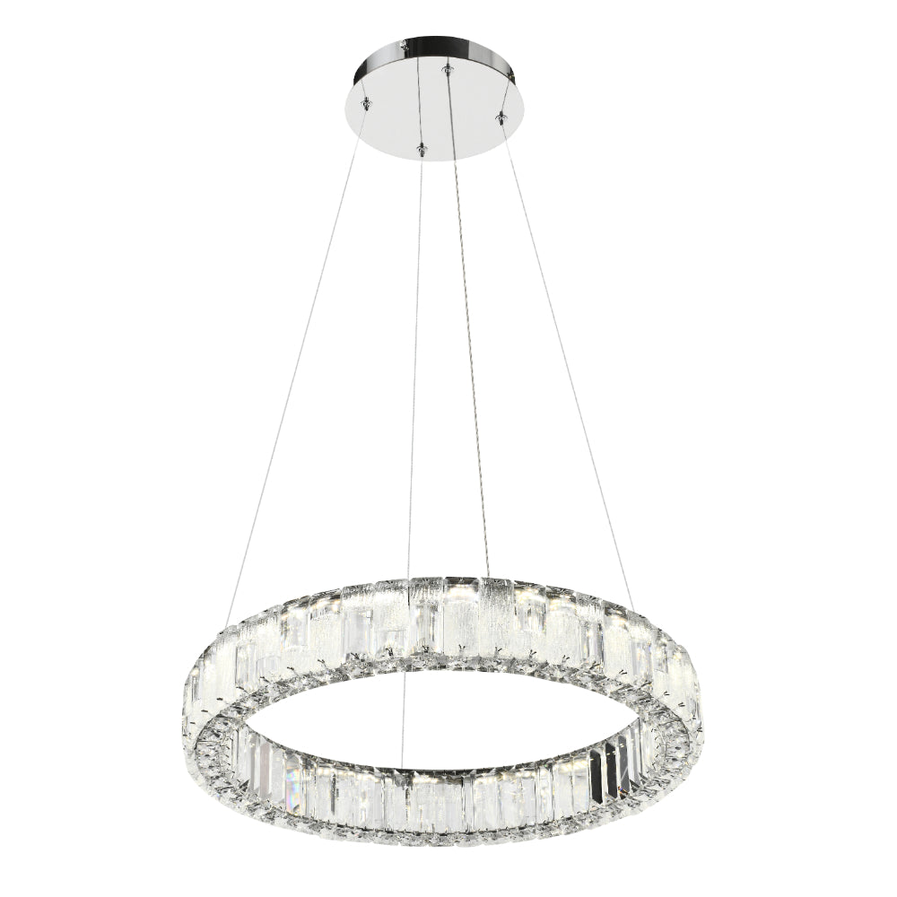 Rias Gold or Chrome 40W CCT 1 Tier Pendant with Remote