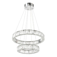 Thumbnail for Rias Gold or Chrome 70W CCT 2 Tier Pendant with Remote