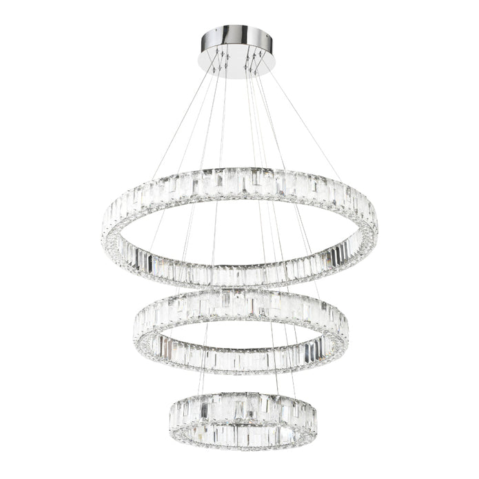 Rias Gold or Chrome 150W CCT 3 Tier Pendant with Remote