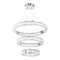 Thumbnail for Rias Gold or Chrome 150W CCT 3 Tier Pendant with Remote