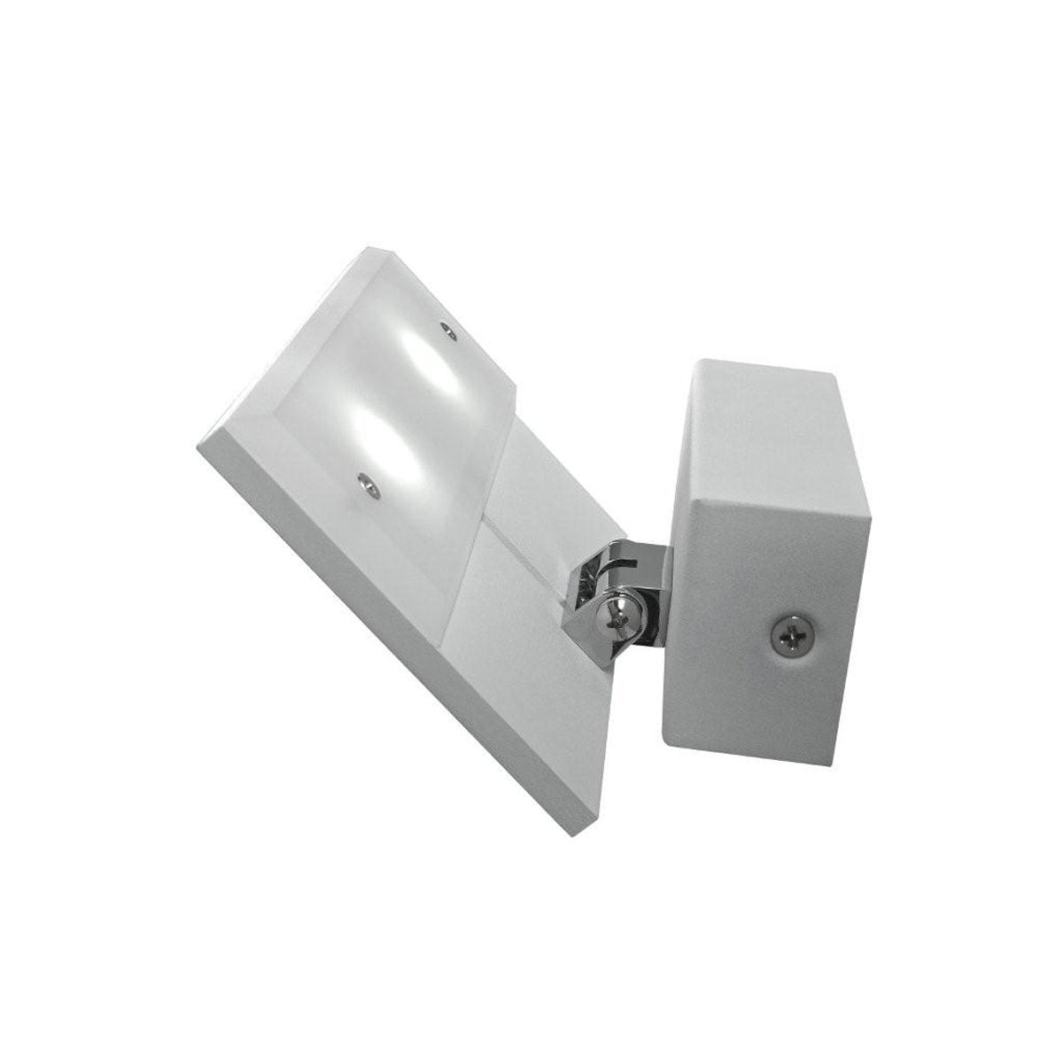 Rio 2 x 3 Watt LED Internal Rectangle Shaped Uplight Wall Light in White and Acrylic Diffuser