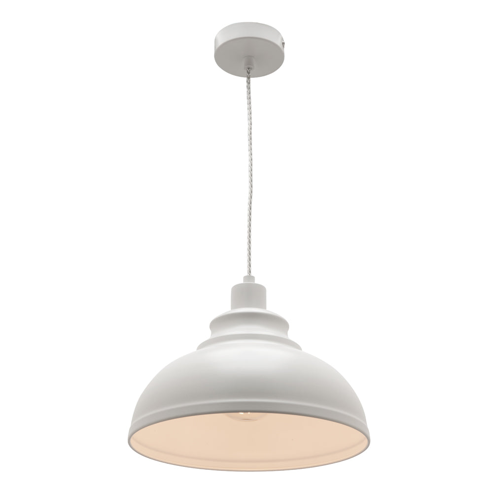 Risto 1 Light Pendant White