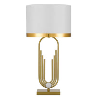 Thumbnail for Roldan Table Lamp in Antique Gold with White Shade