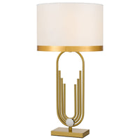 Thumbnail for Roldan Table Lamp in Antique Gold with White Shade