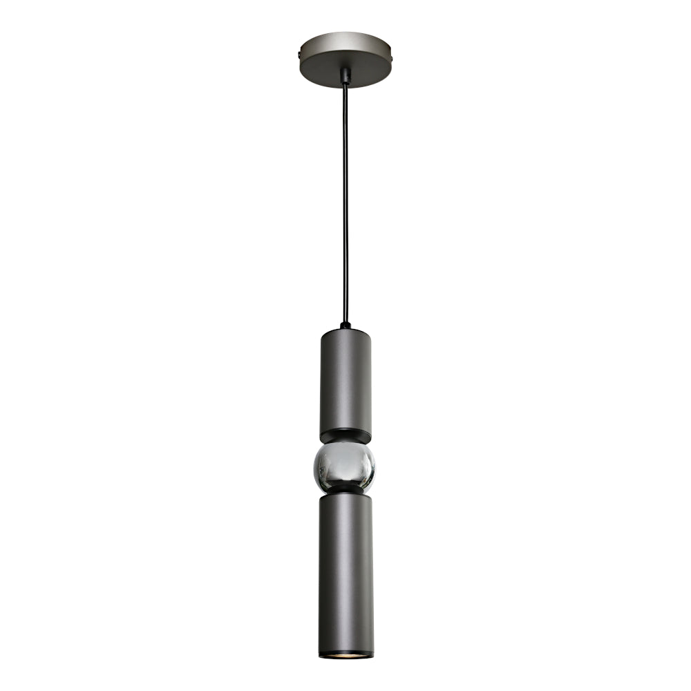 Rolo 1 Light Pendant Charcoal/Chrome