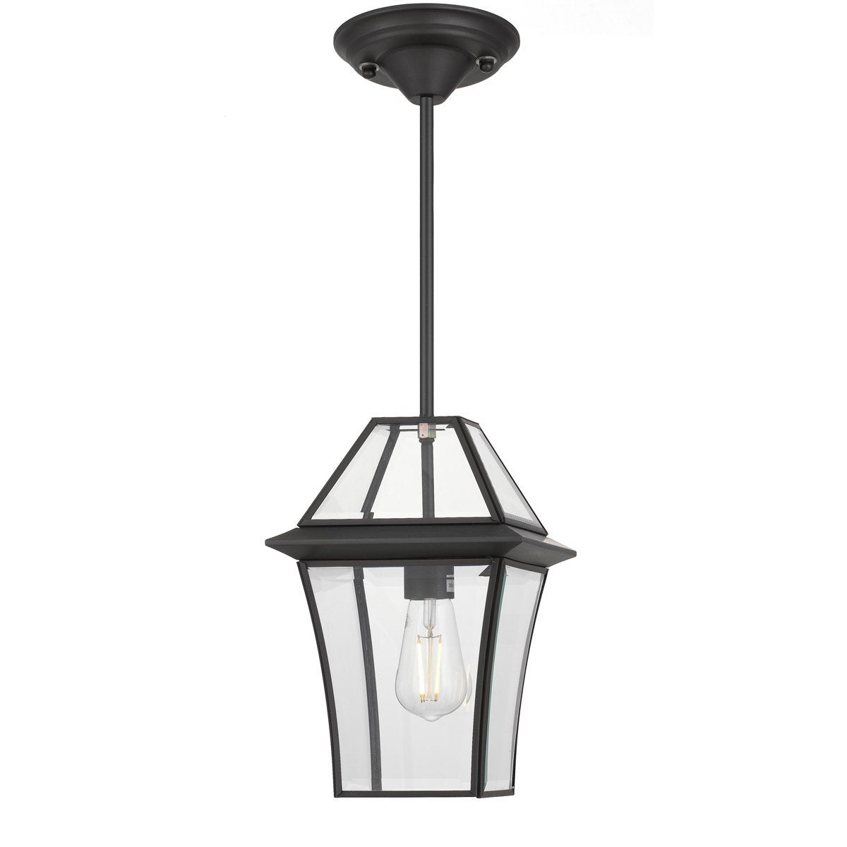 Rye 200mm IP44 E27 Black Exterior Pendant Light