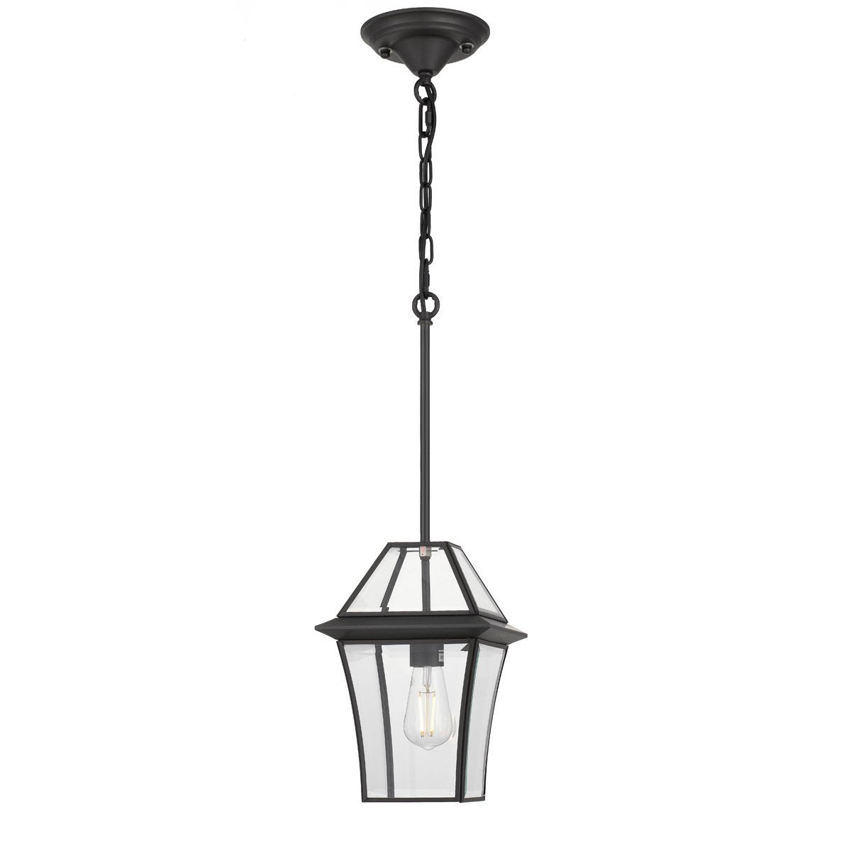 Rye 200mm IP44 E27 Black Exterior Pendant Light