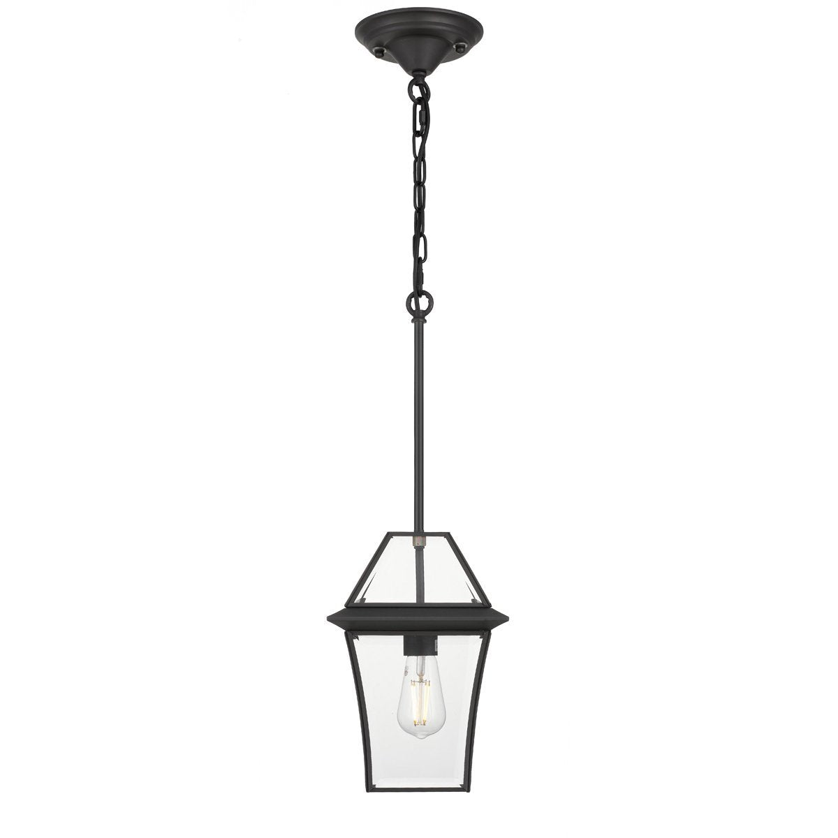 Rye 200mm IP44 E27 Black Exterior Pendant Light