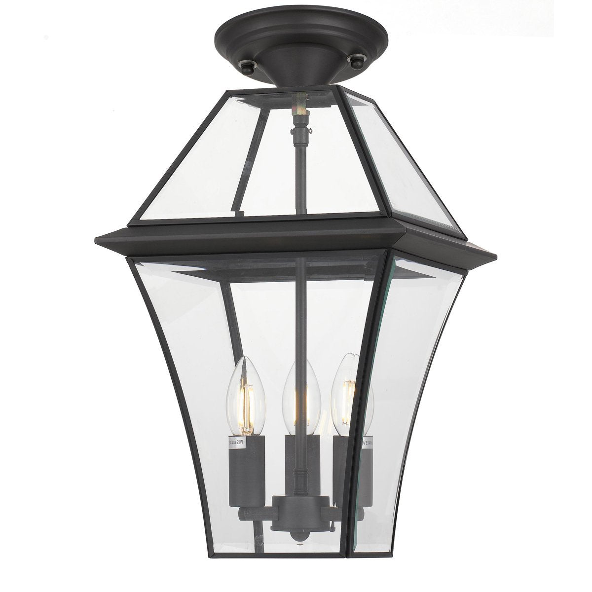 Rye 270mm IP44 E27 Black Exterior Pendant Light