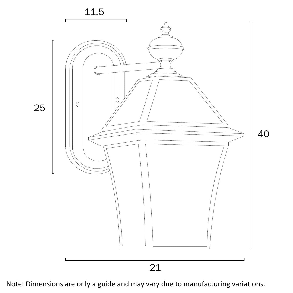 Rye 20 Brass or Black IP43 Exterior Wall Light
