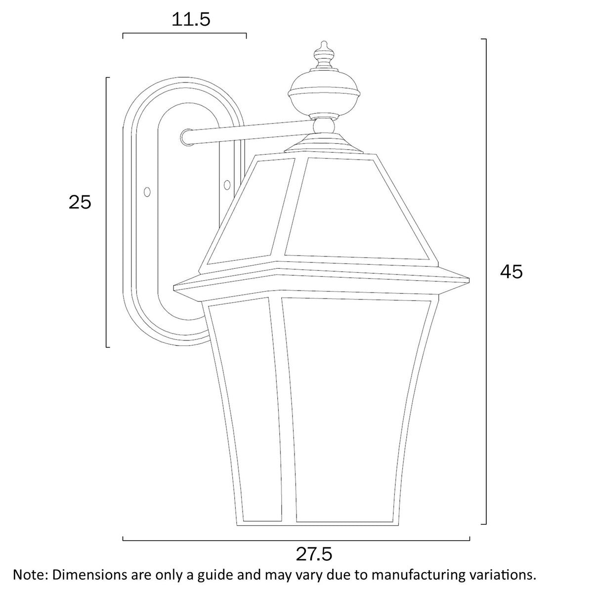 Rye 27 Brass or Black IP43 3 Light Exterior Wall Light