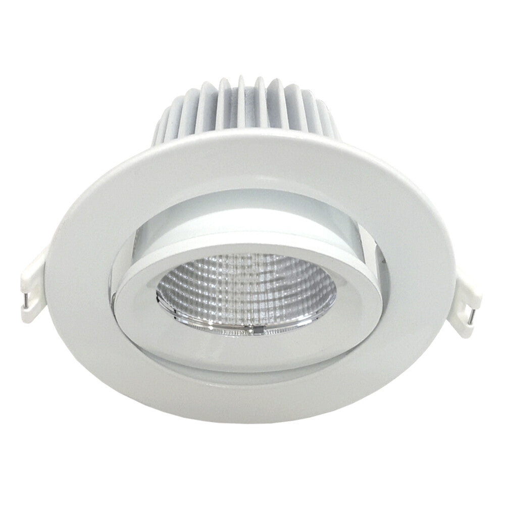 Ecostar LED Tri-Colour Gimbal Downlight 9W 3/4/5K Dimmable IC-4 Satin Nickel 