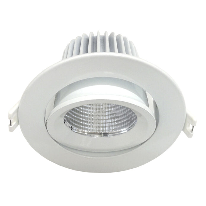 Ecostar LED Tri-Colour Gimbal Downlight 9W 3/4/5K Dimmable IC-4 Satin Nickel 