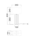 Sagitta: Beige Travertine Base Rectangular Fabric Cream Shade Table Lamps