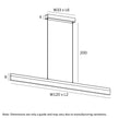 Salas Pearl Grey, Coffee Gold or Brass 30W 3000K LED Linear Pendant