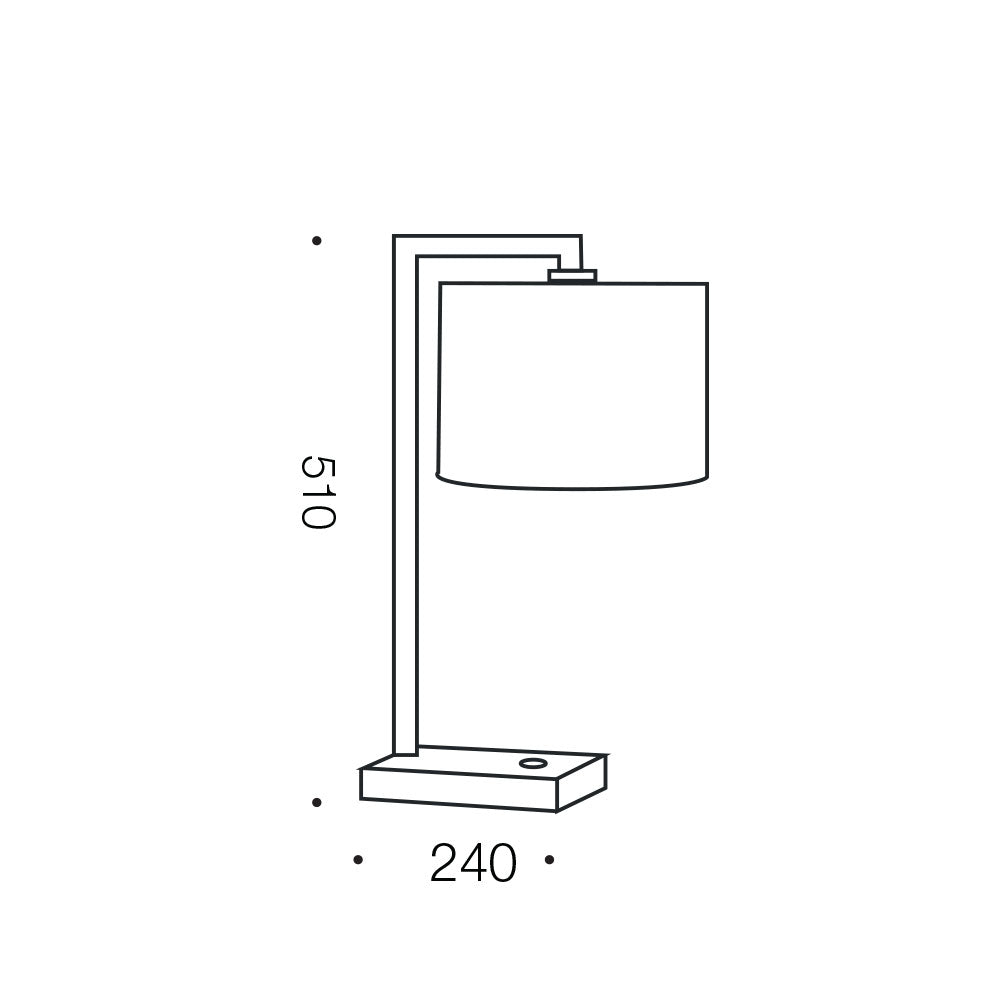 Sala Nickel with White Fabric Shade Table Lamp