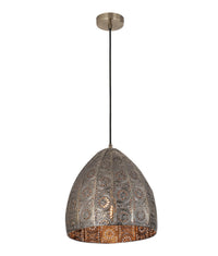 Thumbnail for SARI: Bohemian Interior Embossed Ellipse Aged Brass Steel Ombre Pendant Light