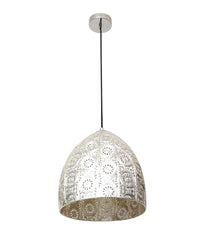 Thumbnail for SARI: Bohemian Interior Embossed Ellipse Chrome Steel Pendant Light