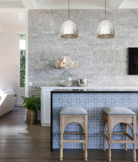 Thumbnail for SARI: Bohemian Interior Embossed Ellipse Chrome Steel Pendant Light