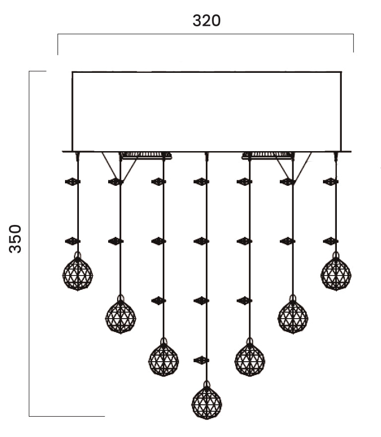 Savina Chrome & Crystal 4 Light GU10 32cm CTC Pendant