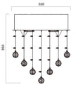 Savina Chrome & Crystal 4 Light GU10 32cm CTC Pendant
