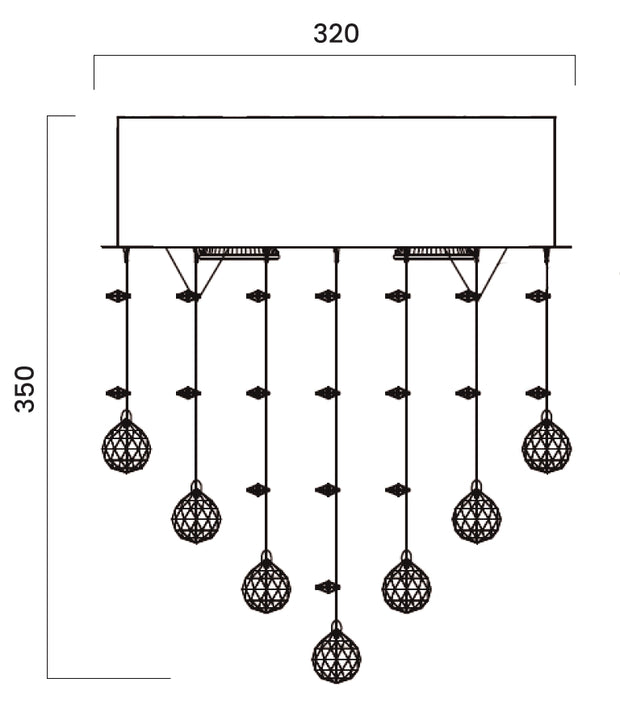 Savina Chrome & Crystal 4 Light GU10 32cm CTC Pendant