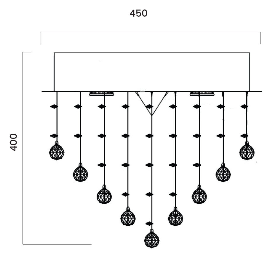 Savina Chrome & Crystal 7 Light GU10 45cm CTC Pendant