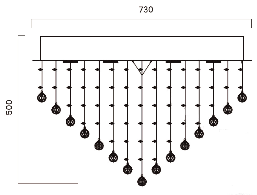 Savina Chrome & Crystal 14 Light GU10 73cm CTC Pendant