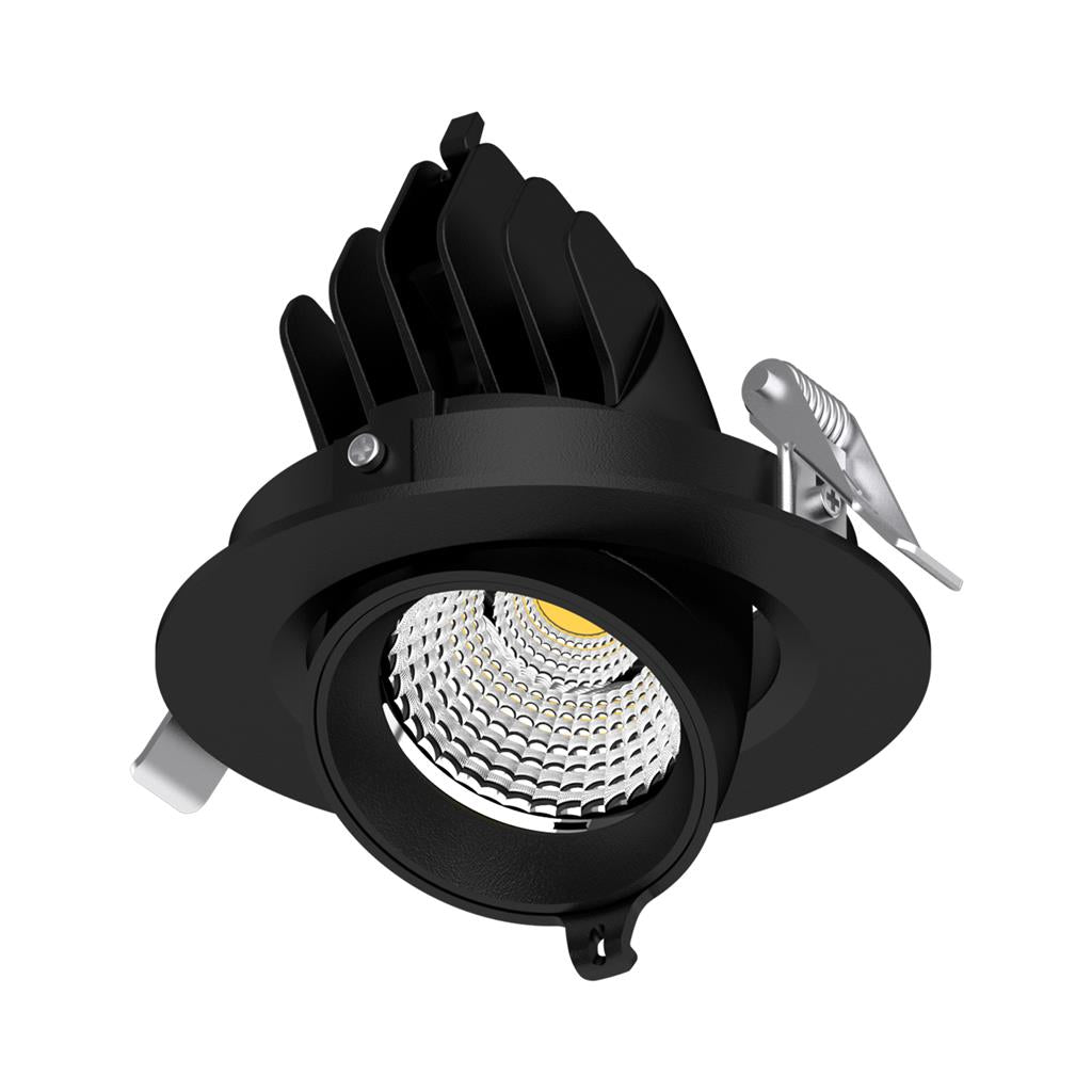 scoop 13 round 13w adjustable led downlight satin black frame