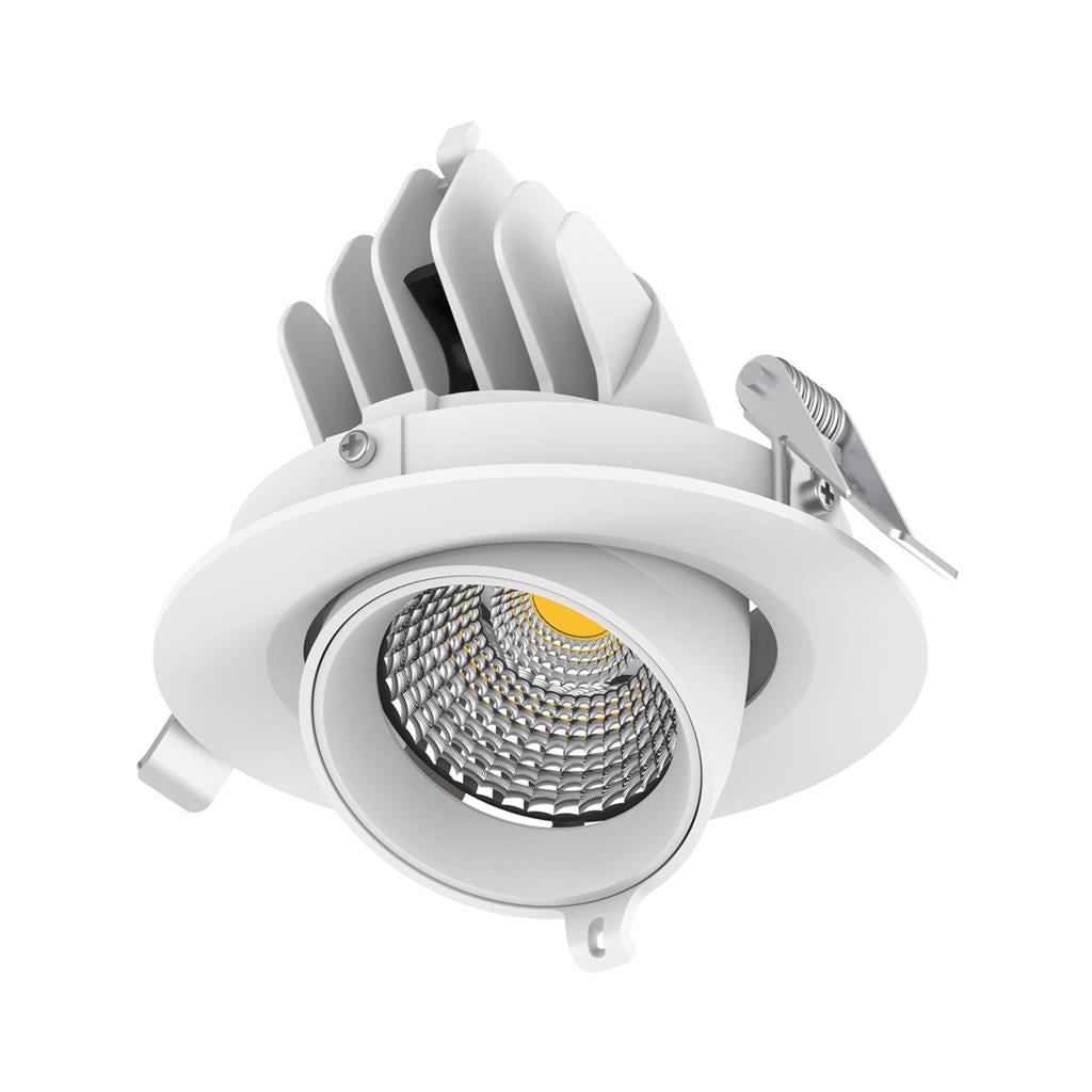 scoop 13 round 13w adjustable led downlight satin white