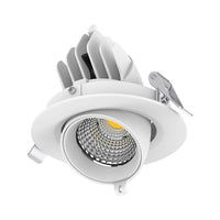 Thumbnail for scoop 13 round 13w adjustable led downlight satin white