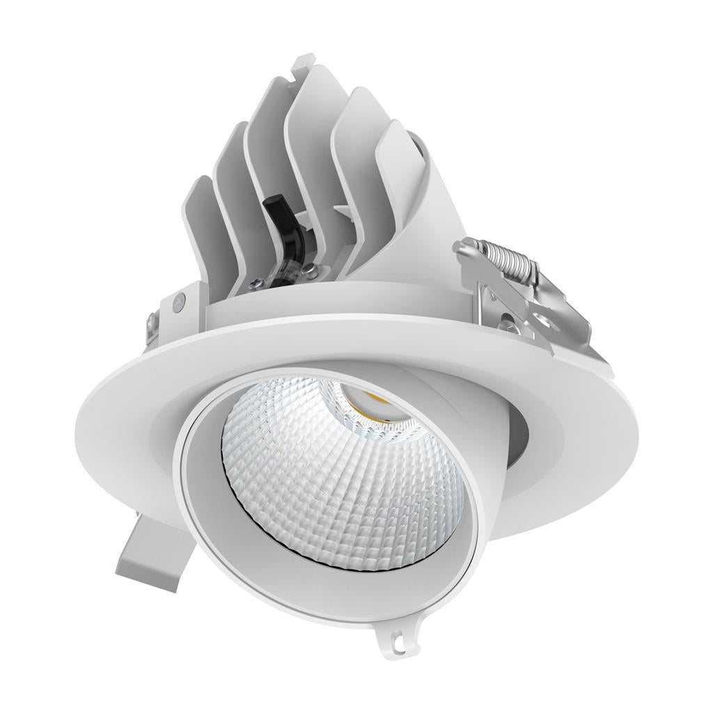 scoop 25 round 25w adjustable led downlight white frame