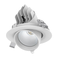 Thumbnail for scoop 25 round 25w adjustable led downlight white frame