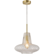 Sculpt Gold & Clear Vintage Diamond Cut Glass E27 Pendant