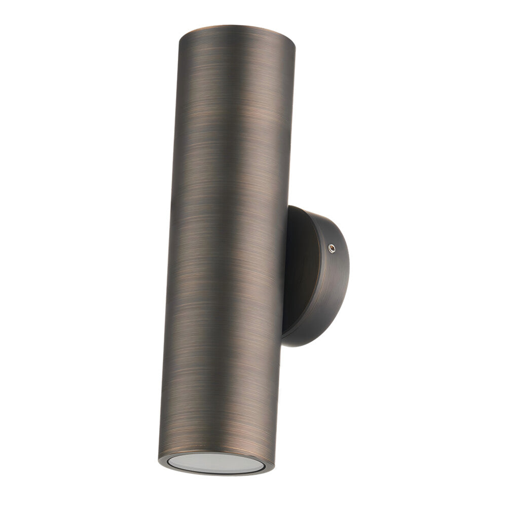Bondi DZINE LED Up Down Wall Light IP65 Antique Brass 2X4W 3/4/6K GU10