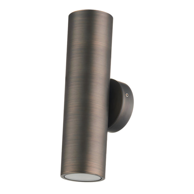 Bondi DZINE LED Up Down Wall Light IP65 Antique Brass 2X4W 3/4/6K GU10