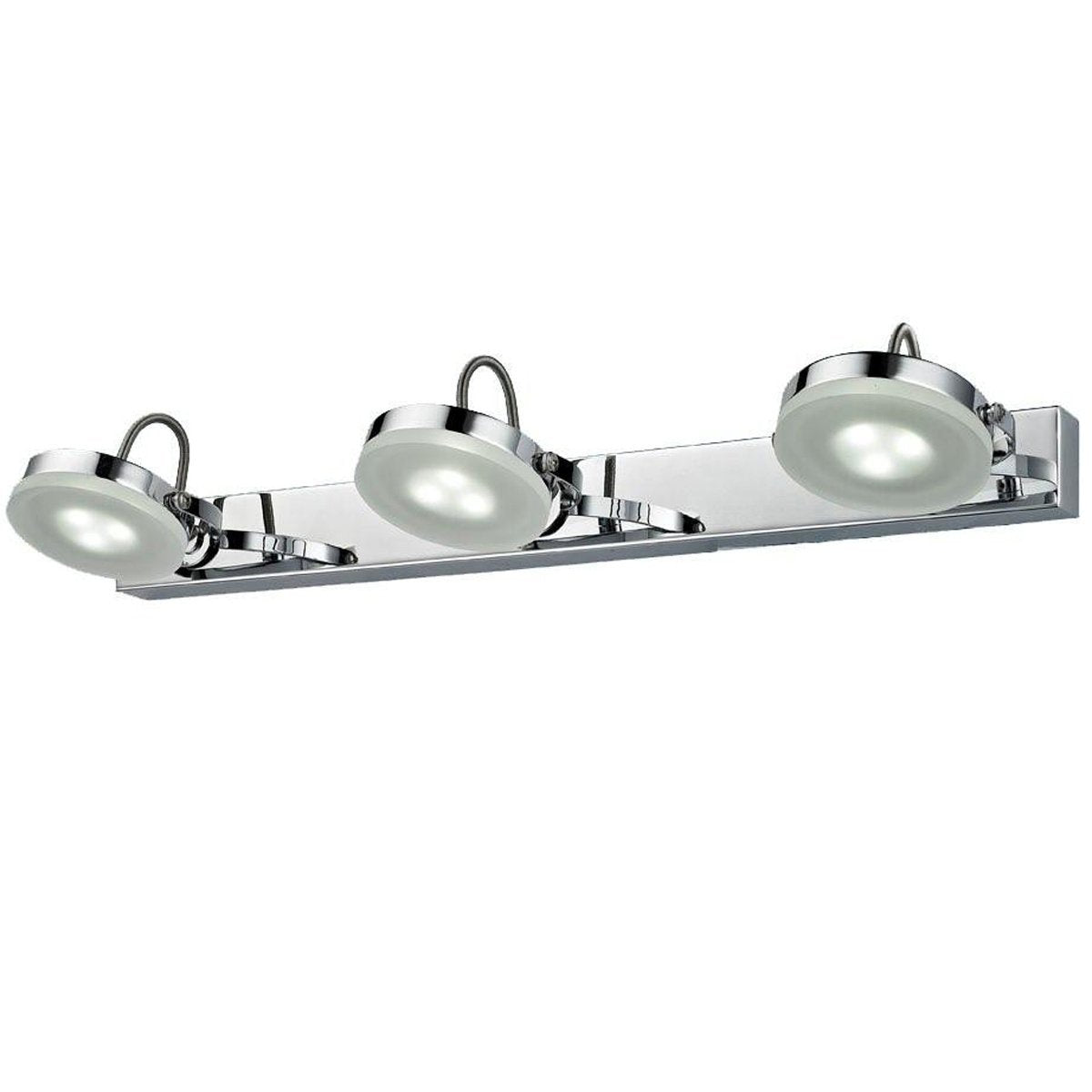 Seattle 3 x 3 Watt LED Internal Adjustable Bar Wall Light in Chrome