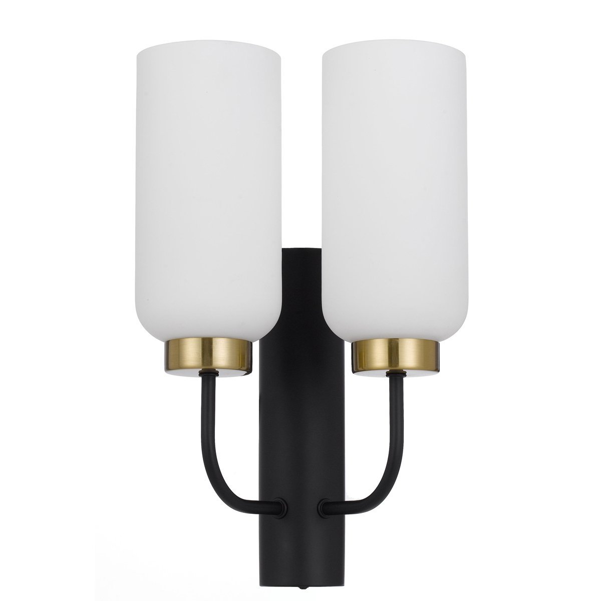 Sebring 2 Light Wall Light in Black with Opal Glass