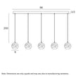 Segovia Gold or Chrome 25W 3000K 5 Light Bar Pendant
