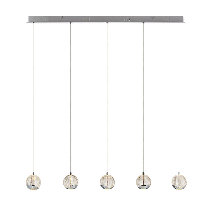 Segovia Gold or Chrome 25W 3000K 5 Light Bar Pendant