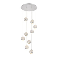Thumbnail for Segovia Gold or Chrome 45W 3000K 9 Light Pendant